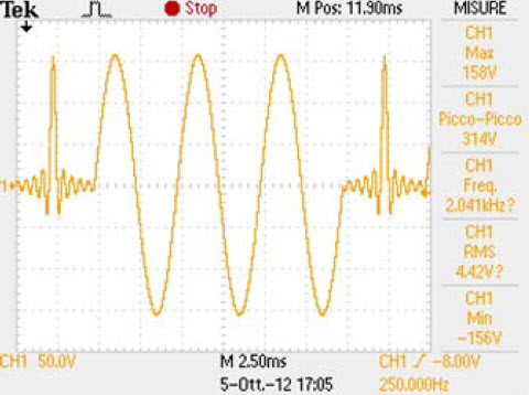 Fig. 3 Vpp: 314 - Fr: 400 Hz - 2.5 ms/div